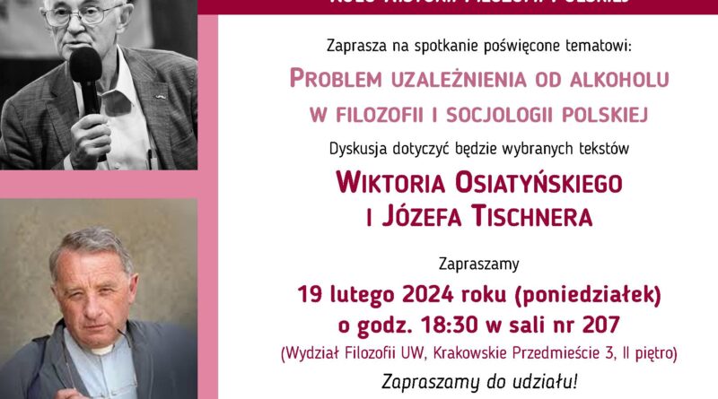 Plakat spotkania Problem uzależnienia od alkoholu