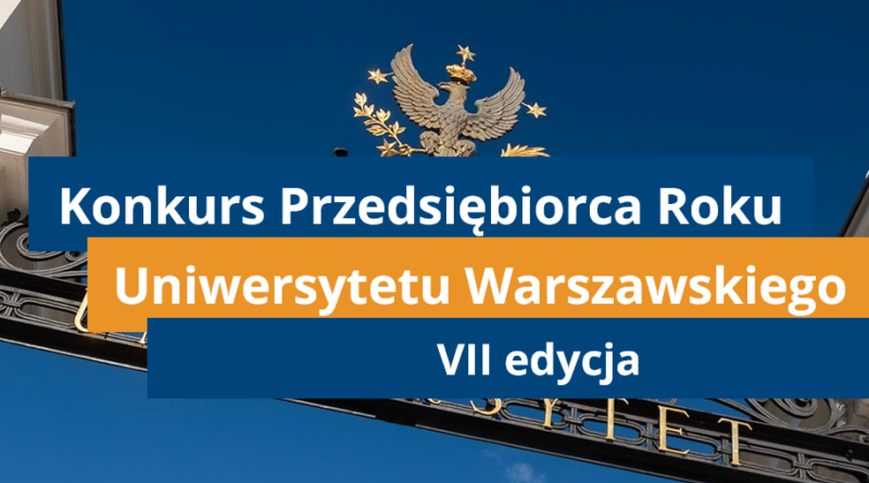 Plakat konkursu "Przedsiębiorca Roku UW"