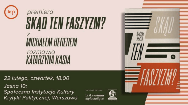 Plakat premiery książki "Skąd ten faszyzm?"
