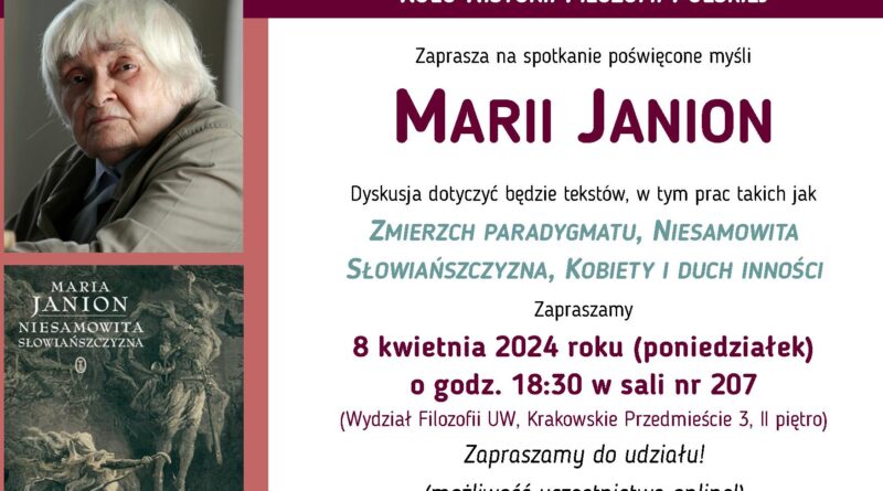 Spotkanie wokół tekstów Marii Janion