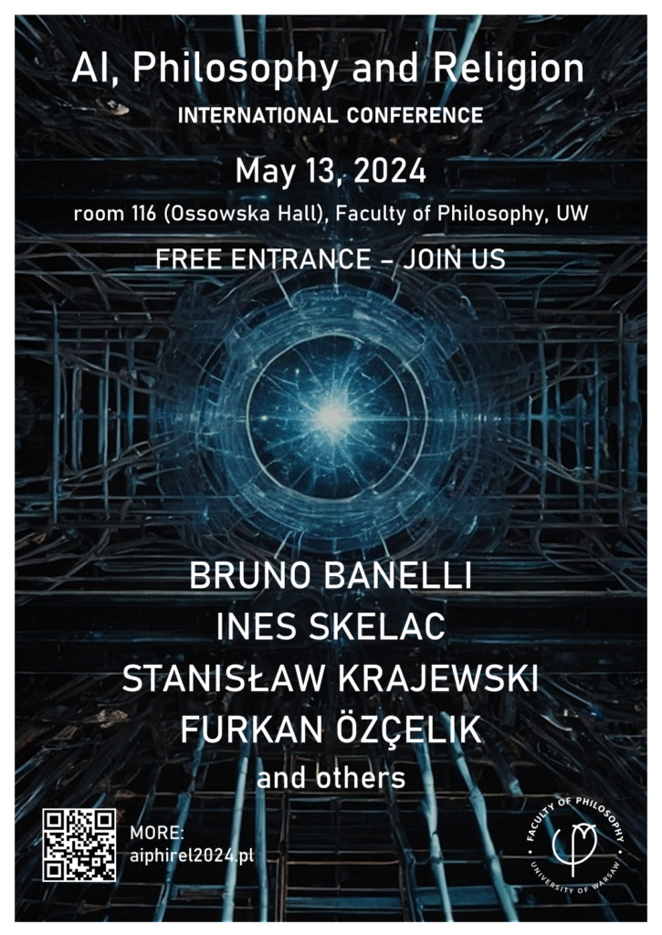 A poster of a conference "AI, Philosophy and Religion"