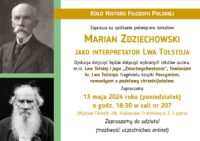 Plakat spotkania wokół twórczości Zdziechowskiego