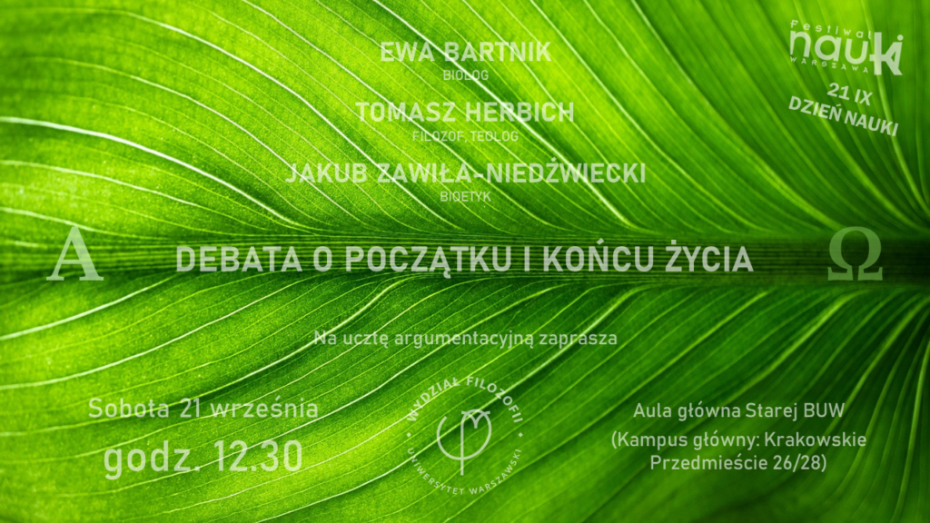 Plakat debaty o początku i końcu życia