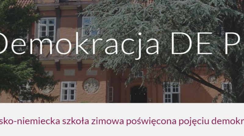 Plakat szkoły zimowej "Demokracja DE PL"