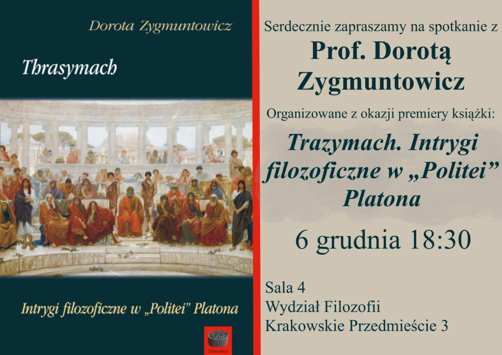 Plakat spotkania z prof. Dorotą Zygmuntowicz