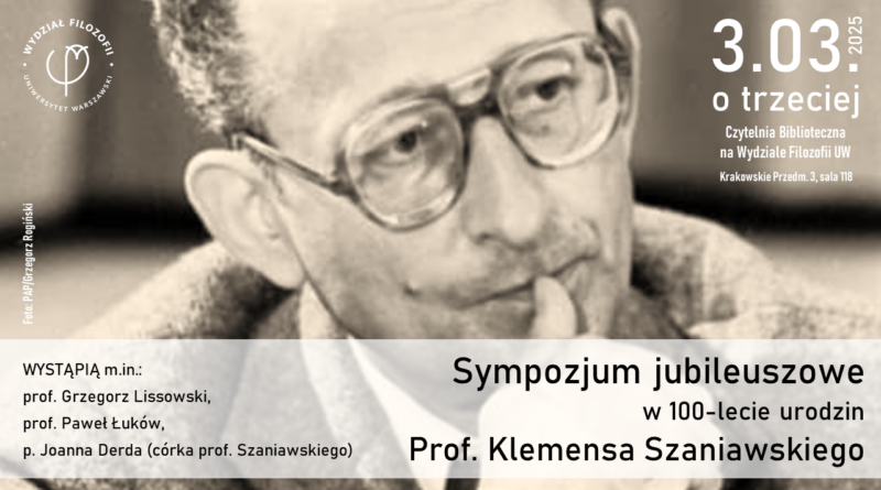 Plakat jubileuszu prof. Szaniawskiego